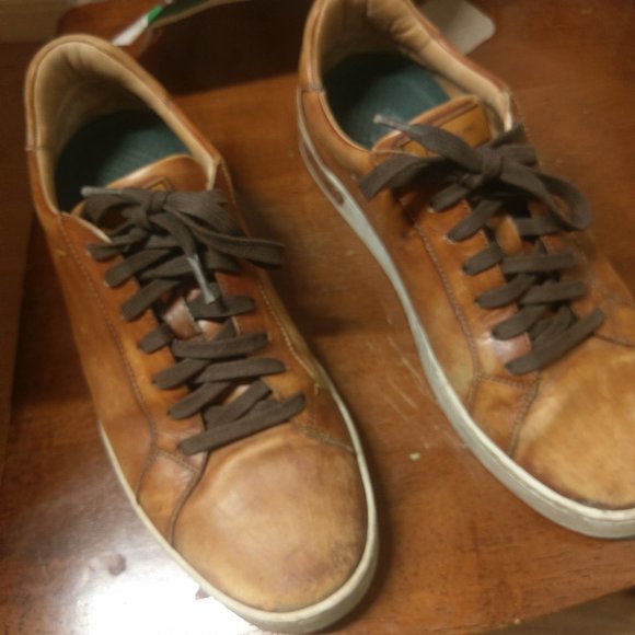 Magnanni Boltan Caballero Sz 9.5 Hand Painted Leather Low Top Lace Up Sneaker - Picture 2 of 6